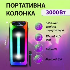 Колонка паті бокс Portable Party Speaker з мікрофоном і пультом ДУ колонка велика