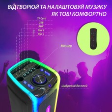 Колонка паті бокс Portable Party Speaker з мікрофоном і пультом ДУ колонка велика
