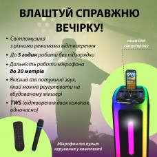 Колонка паті бокс Portable Party Speaker з мікрофоном і пультом ДУ колонка велика