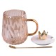 Чашка скляна HP-407 400мл з кришкою та ложкою Tea Color