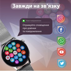 Жіночий смарт годинник з металевим браслетом сенсорний годинник розумний годинник з nfc Сірий