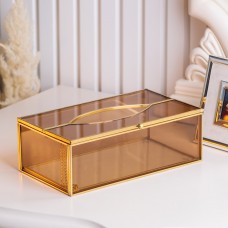 Серветниця золота скло і метал 25,5×7,5×12,5