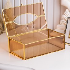 Серветниця золота скло і метал 25,5×7,5×12,5