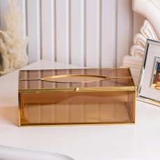 Серветниця золота скло і метал 25,5×7,5×12,5