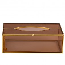 Серветниця золота скло і метал 25,5×7,5×12,5