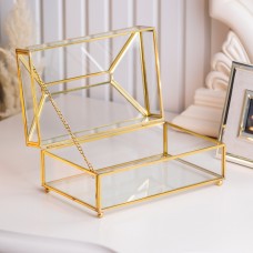 Серветниця бронзова скло і метал 18×9×12 см